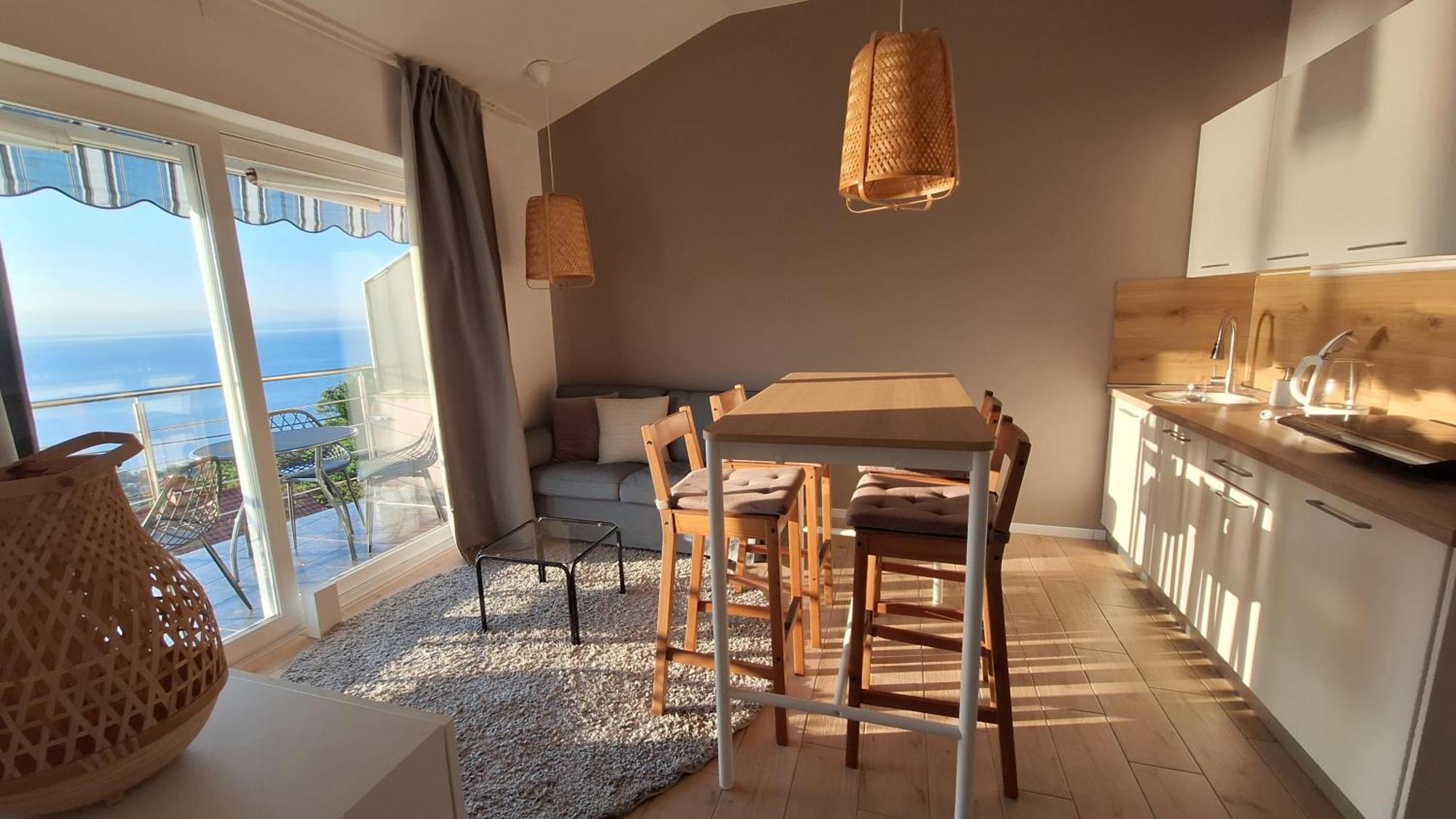 Ferienwohnung Mit 180° Meerblick Dobrec Bagian luar foto